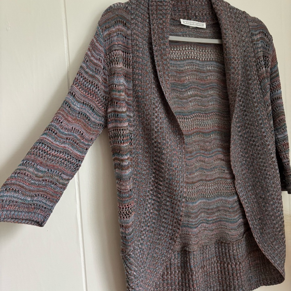 A Knitch Above Earthy Tones Open Cardigan - Picture 3 of 7